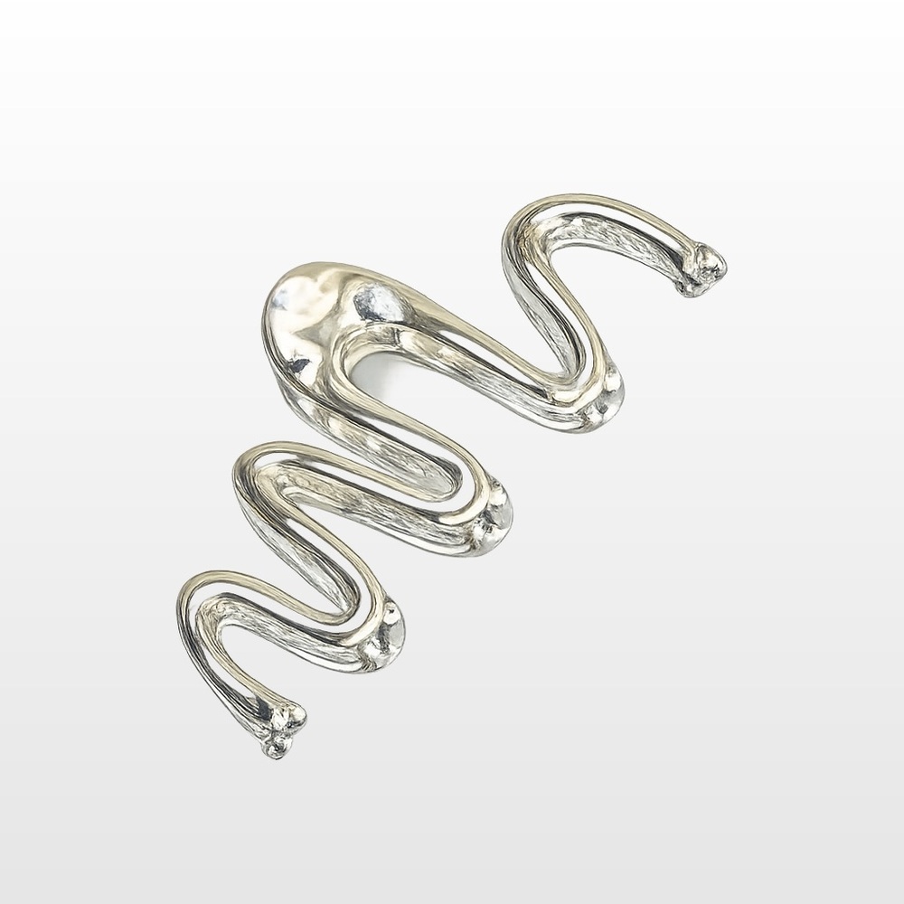 Silver  Squiggle Claw Clip